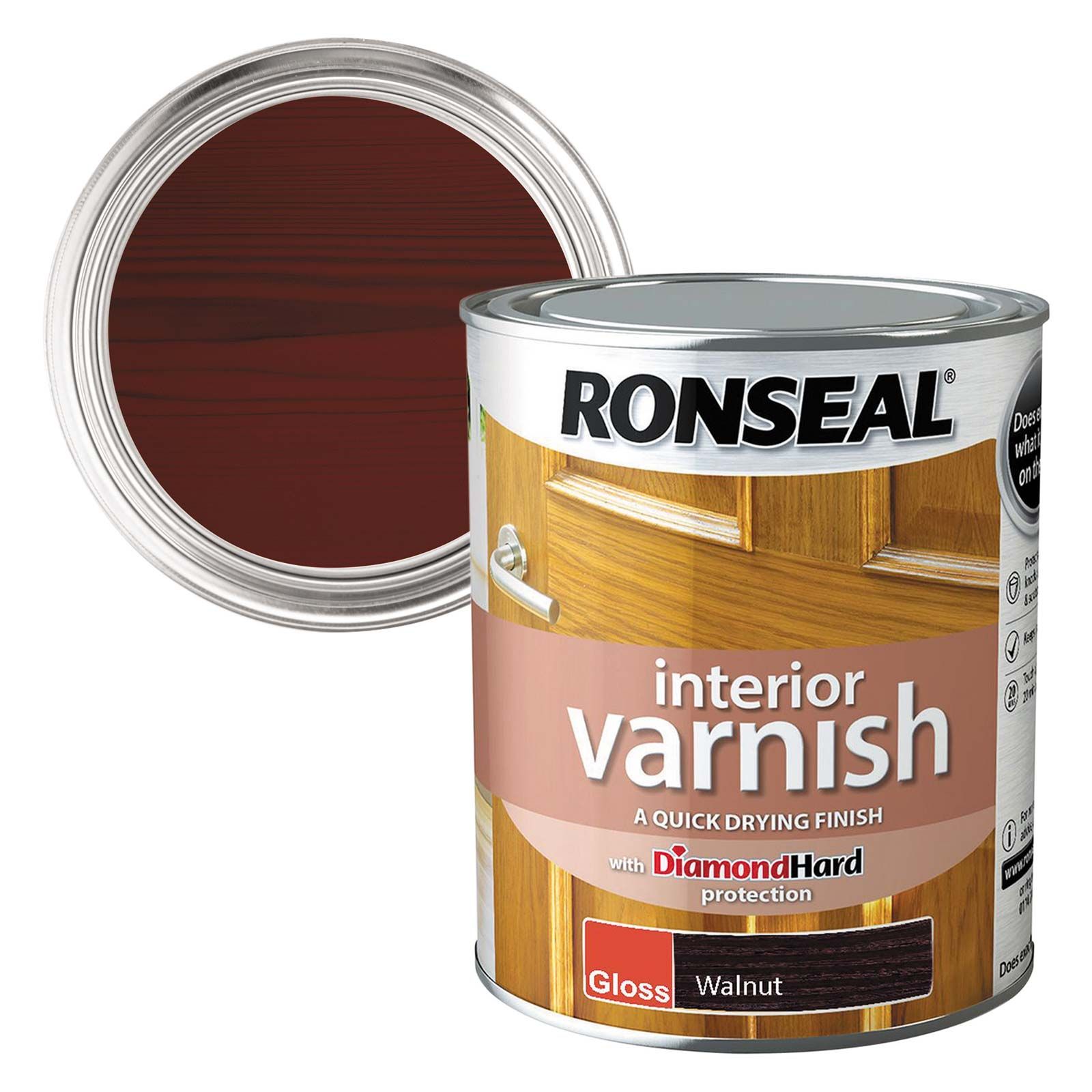 Ronseal Interior Varnish Walnut Gloss 750ml Selco