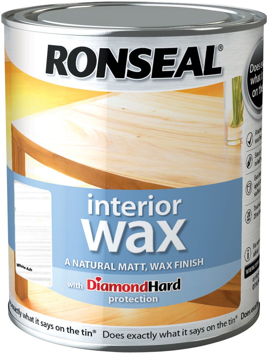 Ronseal Interior Wax White Ash 750ml Selco