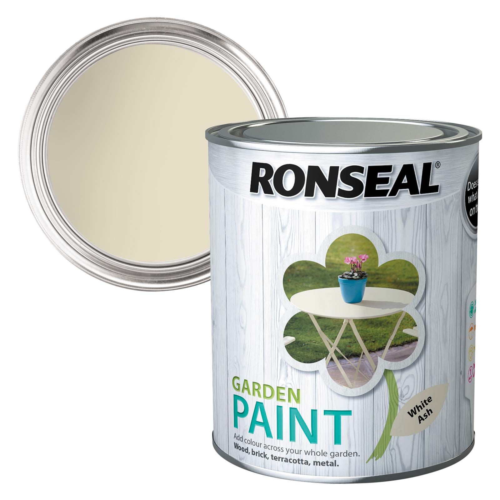 Ronseal Garden Paint White Ash 750ml Selco