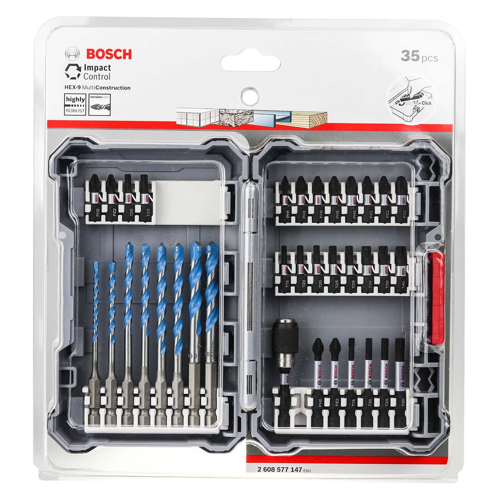 Bosch Impact Multi Construction Screwdriver Bit Set 35pc Selco