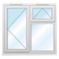 Smart Security Obscure Left-Hung with Top Opener uPVC Window 1190 x 1040mm