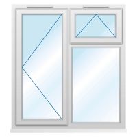 Smart Security Clear Left-Hung with Top Opener uPVC Window 1190 x 1190mm