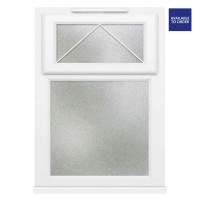 CWG Top Hung Over Fixed Panel Obscure Glazed White uPVC Window