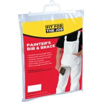 Fit For The Job White Cotton Painter & Decorator’s Bib & Brace