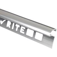 Round Profile Aluminium Tile Trim Silver 12mm x 2.4m