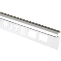 Silver Round Profile Aluminium Tile Trim 8mm x 2.4m