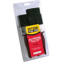 Fit For The Job 5 piece All Purpose Mixed Bristle Paint Brush Set - 2x 1.5, 2x 2, 1x 3 "