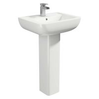 K-Vit Options 600 1 Tap Hole 550mm Basin & Pedestal Pack