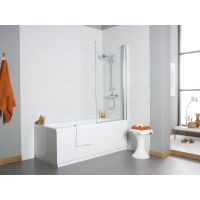 K-Vit Koncept Chrome Square Edge Bath Screen 1400 x 780mm