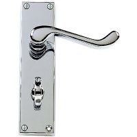 Premier Victorian Scroll Bathroom Door Handles Polished Chrome