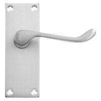 Victorian Scroll Lock Door Handles Polished Chrome