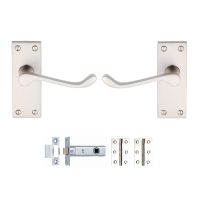 Victorian Scroll Latch Door Pack Satin Chrome