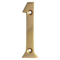 No 1 Numeral Polished Brass 76mm