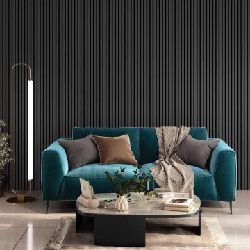 Acoustic Slat Wall Panel Dark Grey 2400 x 605mm 