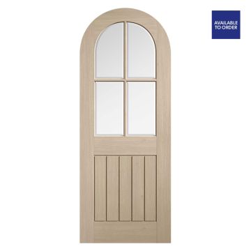 Mexicano Arched Glazed Blonde Oak Door 1981 x 762mm 