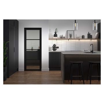 Chelsea 4 Panel Glazed Pre-Finished Black Doors