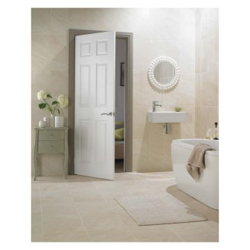 6 Panel Smooth Internal Fire Door FD30 1981 x 762 x 44mm (6'6" x 2'6")