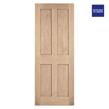 London 4 Panel Unfinished Oak Fire Door FD30 1981 x 838mm