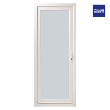 CWG Left Hand Clear Double Glazed Single White uPVC Door