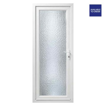 CWG Left Hand Obscure Double Glazed Single White uPVC Door 