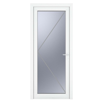 Crystal Left Hand Obscure Double Glazed Single White uPVC Door