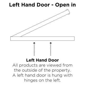 Crystal Left Hand Obscure Double Glazed Single White uPVC Door
