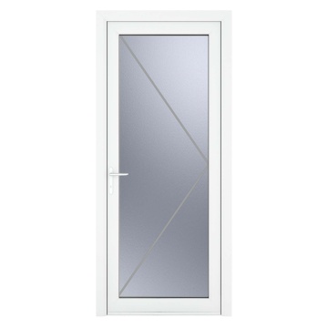 Crystal Right Hand Obscure Double Glazed Single White uPVC Door