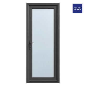 CWG Right Hand Clear Glazed Grey/White uPVC Door