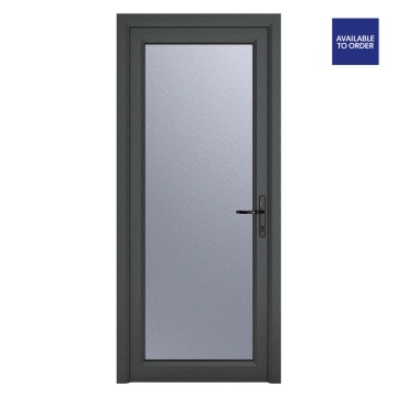 Crystal Left Hand Obscure Glazed Grey/White uPVC Door