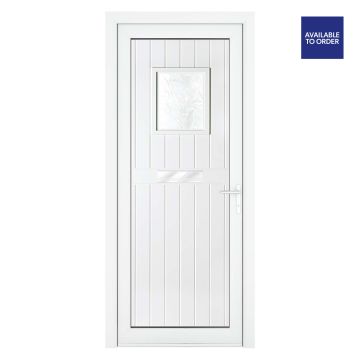 Chatsworth White uPVC Front Door Left Hand Two Panel Obscure Glass  920 x 2090mm