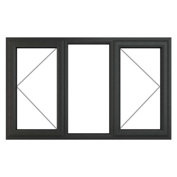 Crystal Left & Right Hand Opening Clear Triple Glazed Grey/White uPVC Window