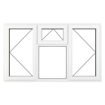 Crystal Left & Right Side Hung with Top Opener Clear Triple Glazed White uPVC Window 