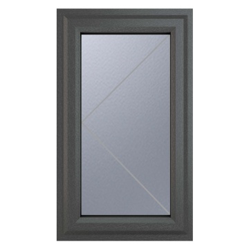 Crystal Left Hand Side Hung Obscure Triple Glazed Grey/White uPVC Window 