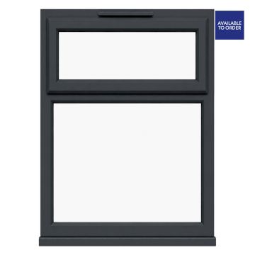 CWG Top Hung Over Fixed Light Clear Triple Glazed Grey/White uPVC Window