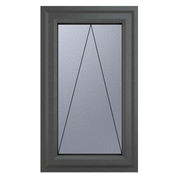 Crystal Top Hung Opening Obscure Triple Glazed Grey/White uPVC Window