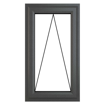 Crystal Top Hung Opening Clear Triple Glazed Grey/White uPVC Window