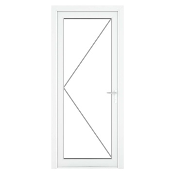 Crystal Left Hand Clear Triple Glazed Single White uPVC Door