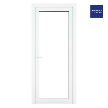 Crystal Right Hand Clear Triple Glazed Single White uPVC Door