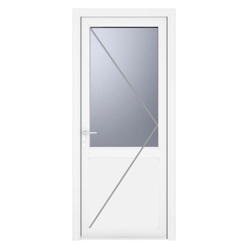 Crystal Right Hand Half Obscure Triple Glazed White uPVC Door
