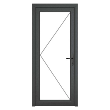 Crystal Left Hand Clear Triple Glazed Single Grey/White uPVC Door 