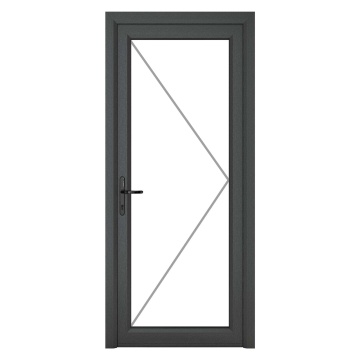 Crystal Right Hand Clear Triple Glazed Single Grey/White uPVC Door 