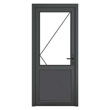 Crystal Left Hand Half Clear Triple Glazed Grey/White uPVC Door 