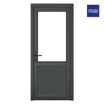 Crystal Right Hand Half Clear Triple Glazed Grey/White uPVC Door