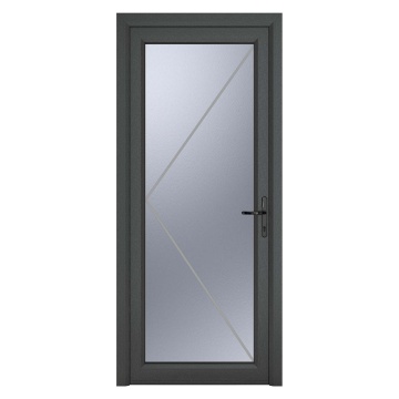 Crystal Left Hand Obscure Triple Glazed Single Grey/White uPVC Door
