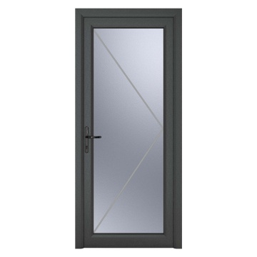 Crystal Right Hand Obscure Triple Glazed Single Grey/White uPVC Door