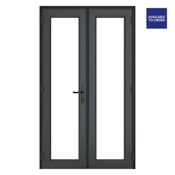 Crystal Left Hand Master Clear Triple Glazed Grey/White uPVC French Doors