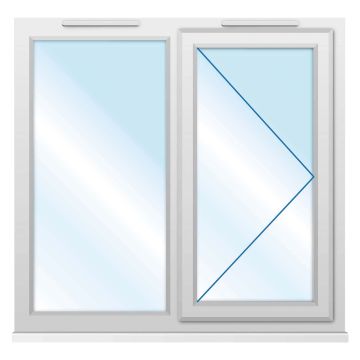 Smart Security Clear Glazed Right-Hung uPVC Window 1190 x 1040mm 
