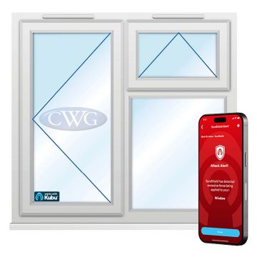 Smart Security Clear Left-Hung with Top Opener uPVC Window 1190 x 1040mm 