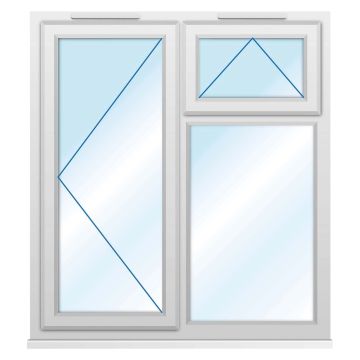 Smart Security Clear Left-Hung with Top Opener uPVC Window 1190 x 1190mm