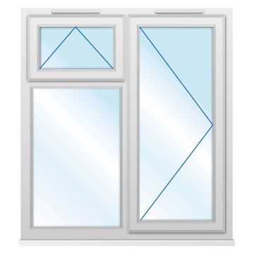 Smart Security Clear Right-Hung with Top Opener uPVC Window 1190 x 1190mm 